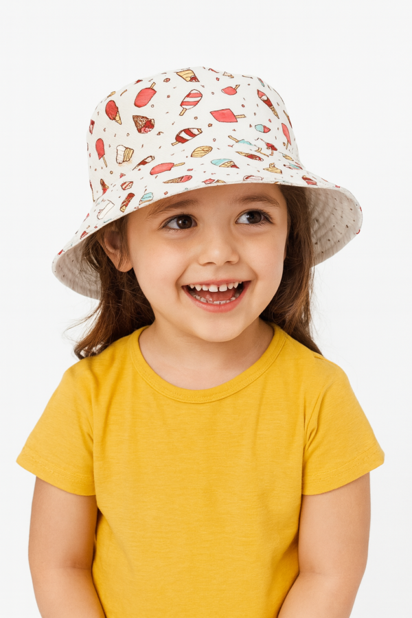 Sunny Scoop Bucket Hat – White