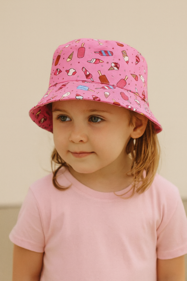Sunny Scoop Bucket Hat – Pink