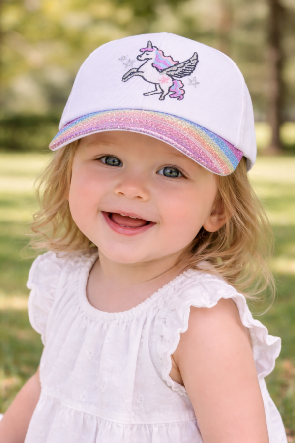 Sparkle Unicorn Cap – White