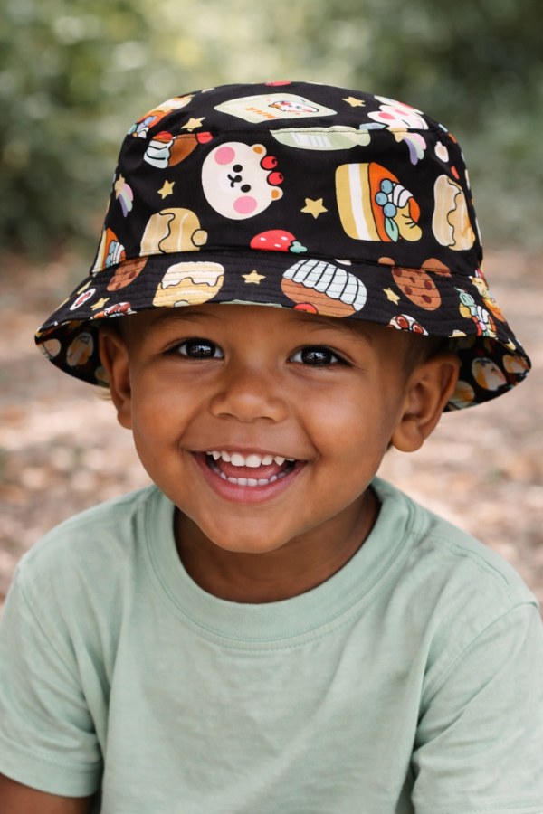 Happy Dessert Bucket Hat – Black