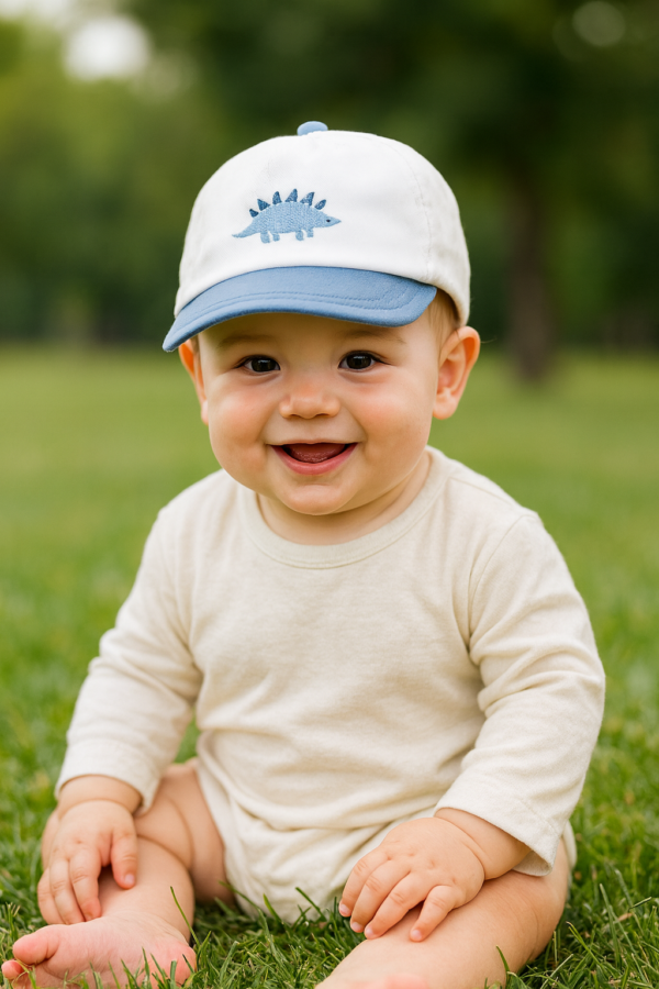 Minimalist Dinosaur Cap – Blue