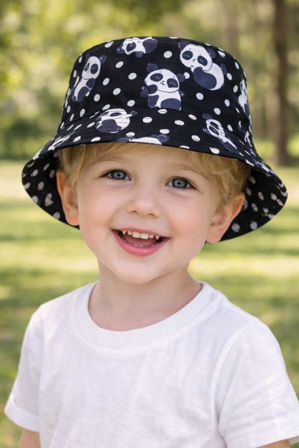 Panda Bucket Hat – Black