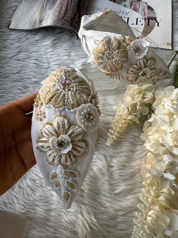 White Regal Blossom Headband Headband