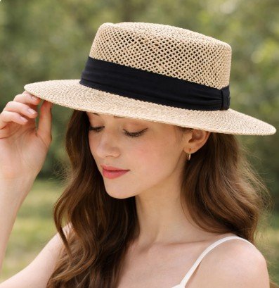 Straw Boater Beach Hat