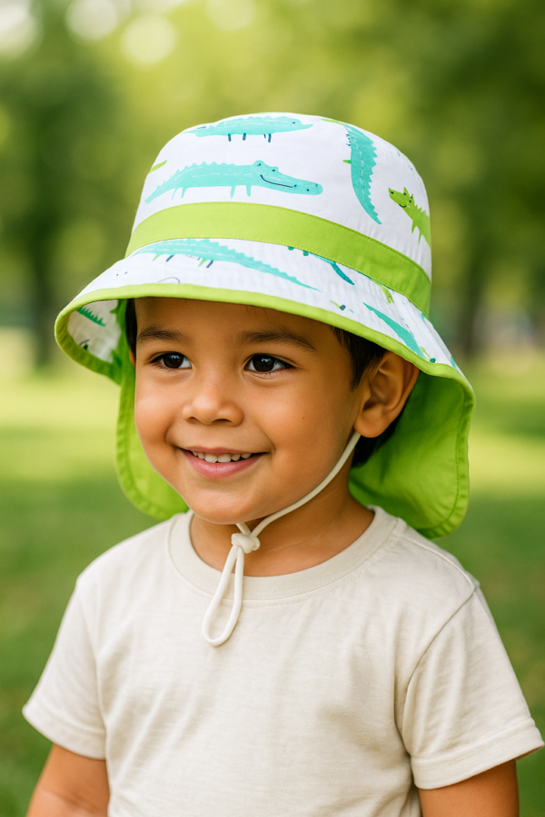 Colorful Neck Cover Bucket Hat – Green