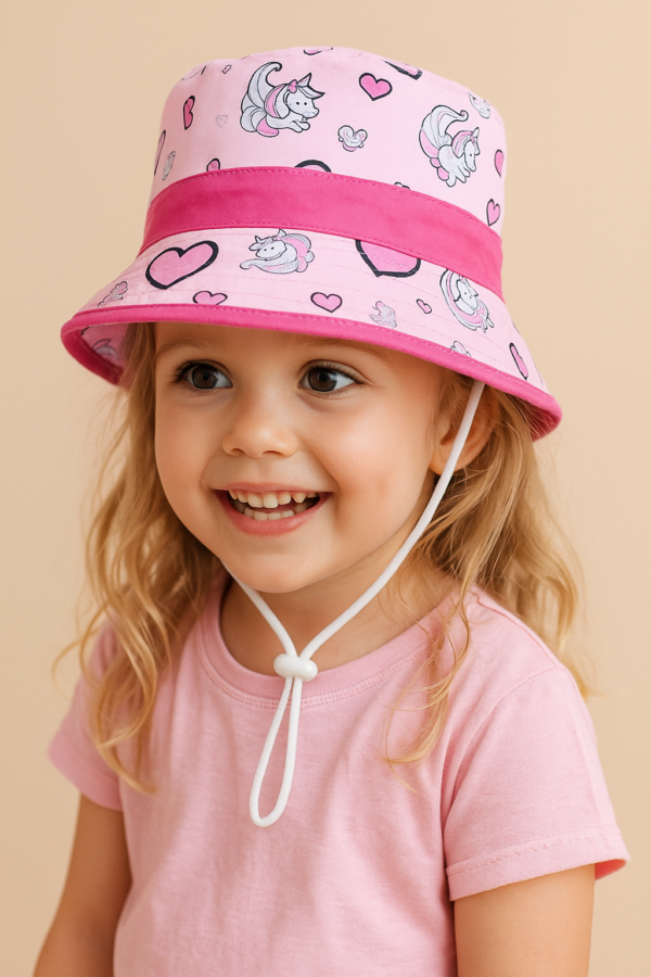 Colorful Neck Cover Bucket Hat – Pink